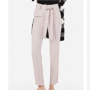 High waisted paper bag ankle pant